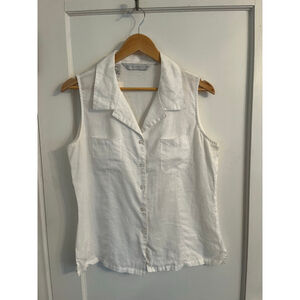 It’s a New Vision 100% Linen Tank Top Sleeveless womens Size Large White